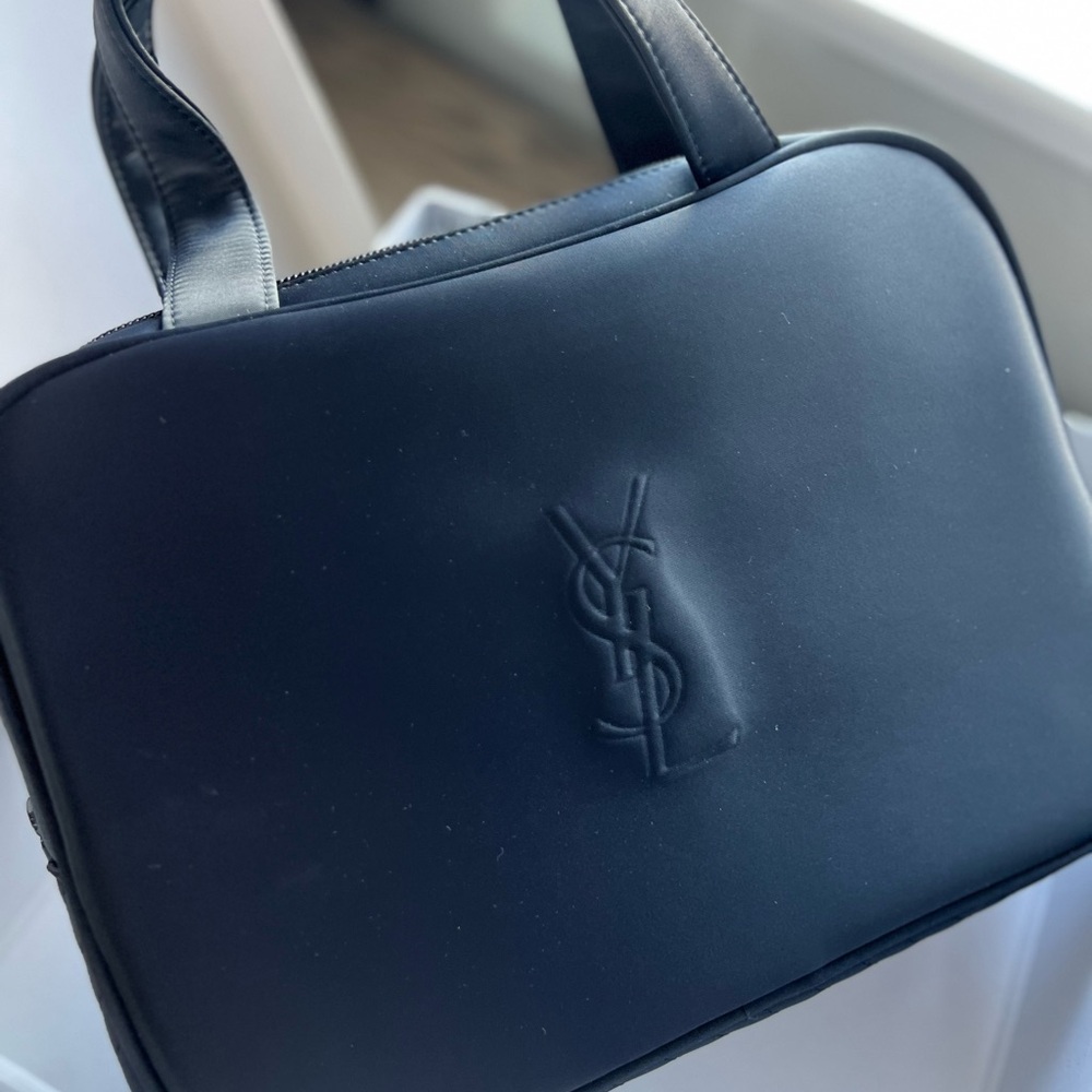 Saint Laurent YSL navy satin bag
